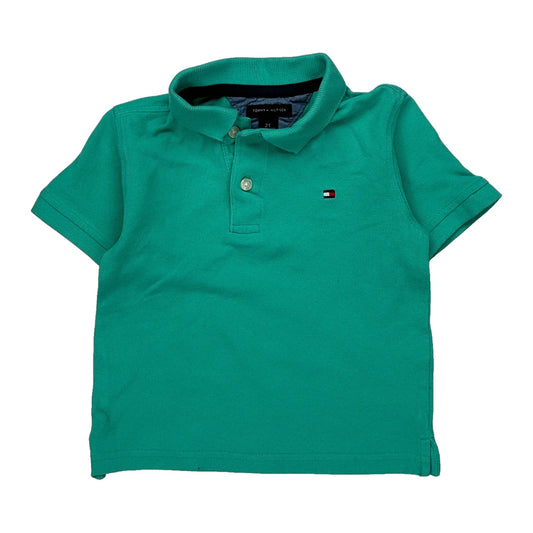 Age 2 Tommy Hilfiger Polo Shirt - 2XS Green Cotton