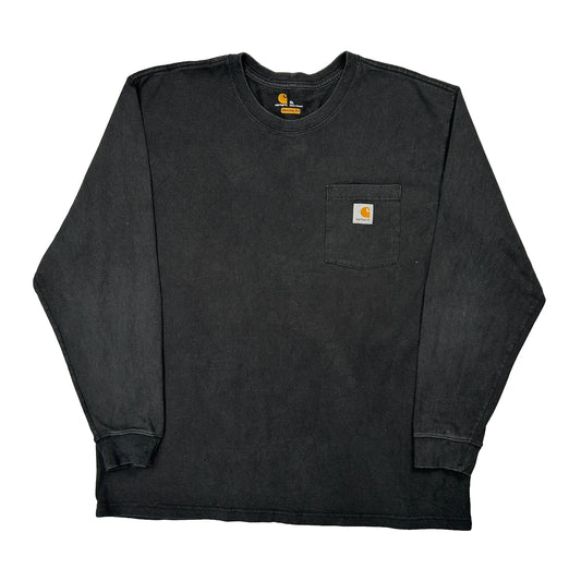 Vintage Carhartt Long Sleeve T-Shirt - XL Black Cotton