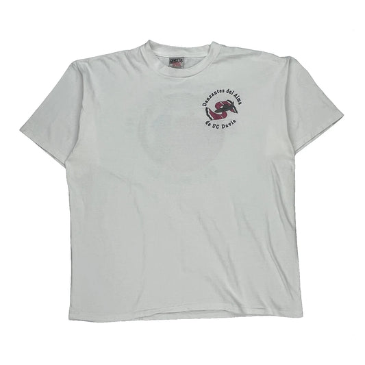 Danzantes Del Alma De Uc Davis Oneita Graphic T-Shirt - XL White Cotton