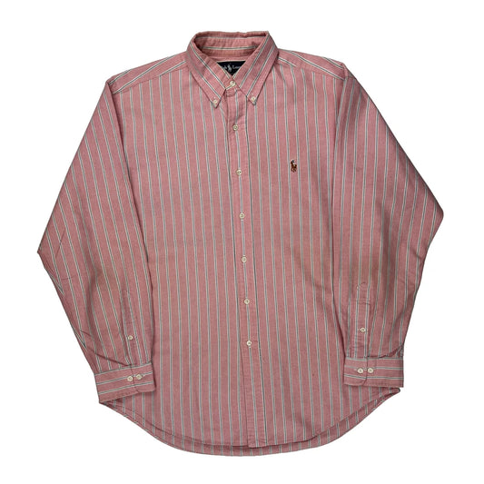Ralph Lauren Striped Shirt - Large Red Cotton