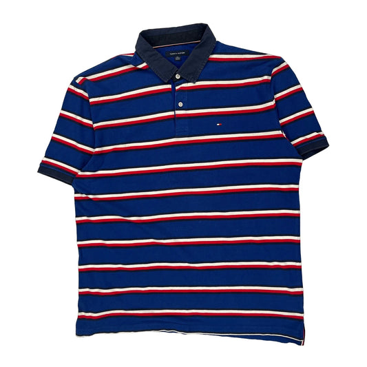 Tommy Hilfiger Striped Polo Shirt - 2XL Blue Cotton