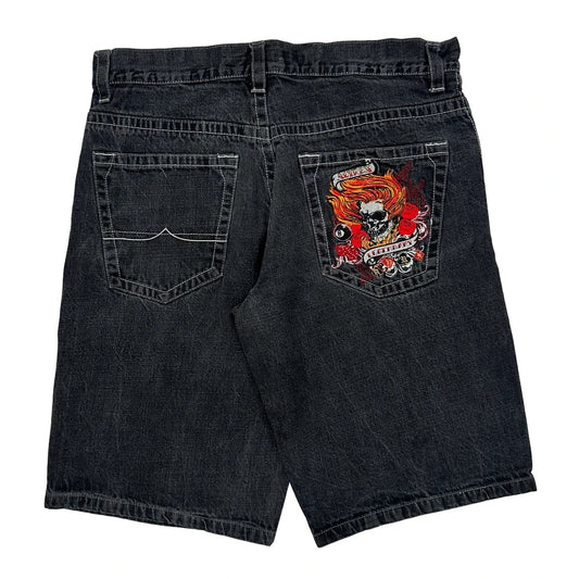 Avirex Graphic Denim Shorts - 38W 12L Gray Cotton