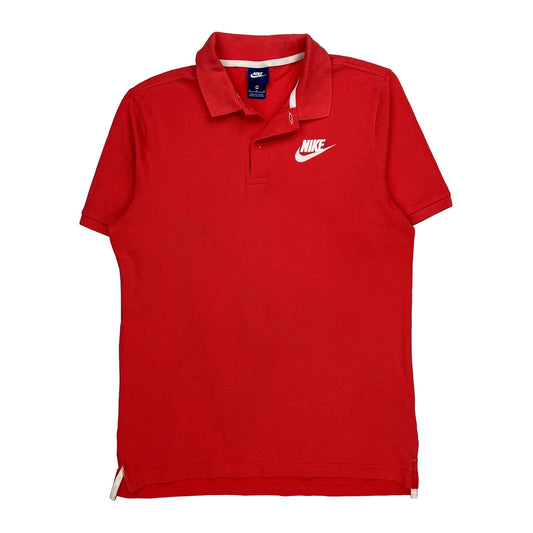 Nike Polo Shirt - Medium Red Cotton