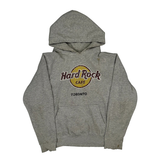 Hard Rock Cafe Graphic Hoodie - Medium Grey Cotton Blend
