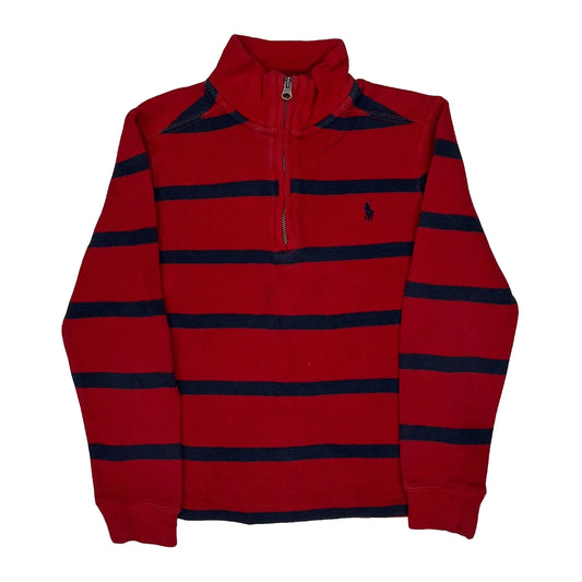 Age 6 Polo By Ralph Lauren Striped 1/4 Zip - XS Red Cotton
