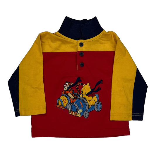 Age 18 Months Winnie The Pooh And Tigger Disney Cartoon Long Sleeve T-Shirt - 2XS Navy Cotton