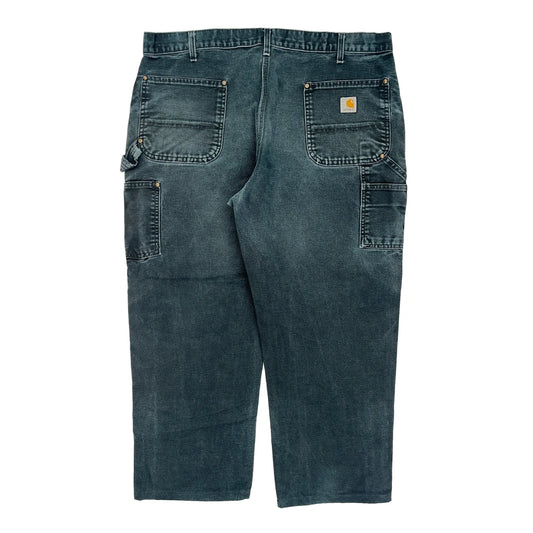 Carhartt Double Knee Carpenter Trousers - 39W 27L Dark Wash Cotton