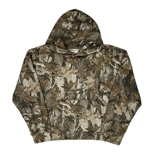 Hollister Camo Hoodie - Large Green Cotton Blend