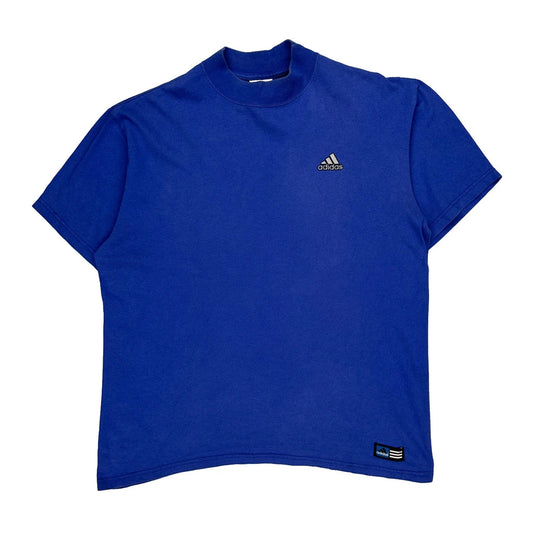 Vintage Adidas T-Shirt - Large Blue Cotton