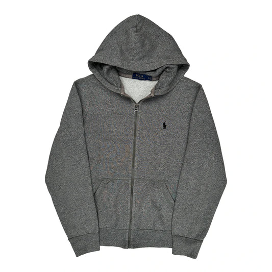 Vintage Polo By Ralph Lauren Hoodie - Medium Gray Cotton Blend