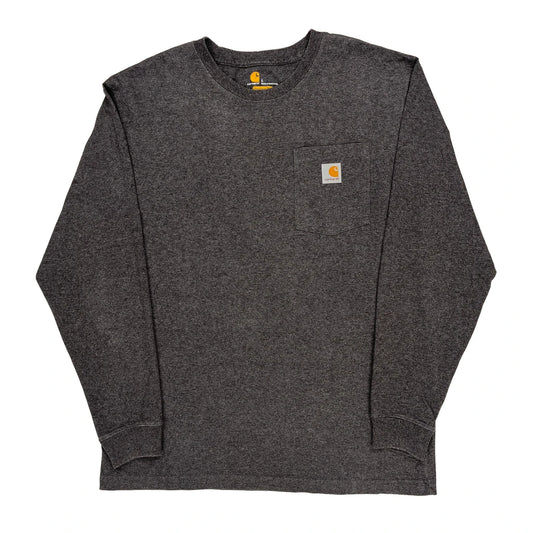 Carhartt Long Sleeve T-Shirt - Large Gray Cotton