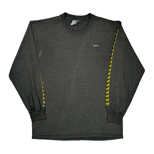 Nike Long Sleeve T-Shirt - Large Grey Cotton