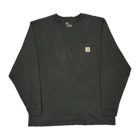 Carhartt Long Sleeve T-Shirt - Large Black Cotton