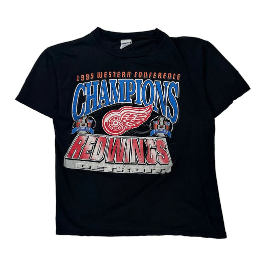 Detroit Red Wings True Fan T-Shirt - Large Black Cotton