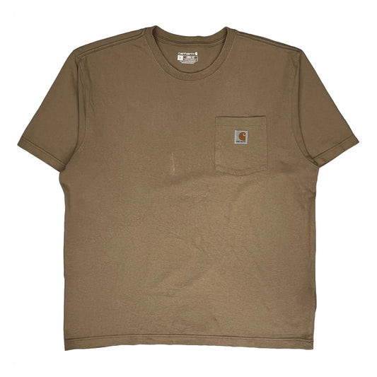 Carhartt T-Shirt - Large Brown Cotton