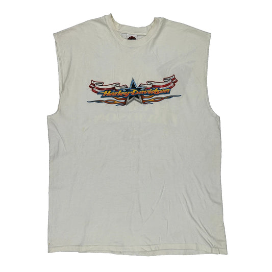 Harley Davidson Graphic Vest - 2XL White Cotton