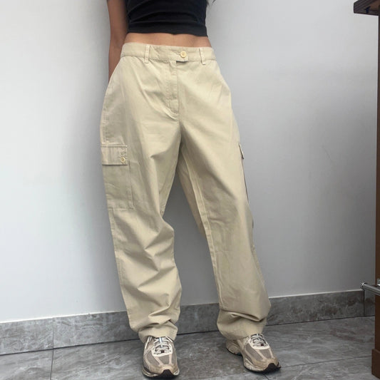 Vintage beige Espirit Cargo Trousers - womens 30" waist
