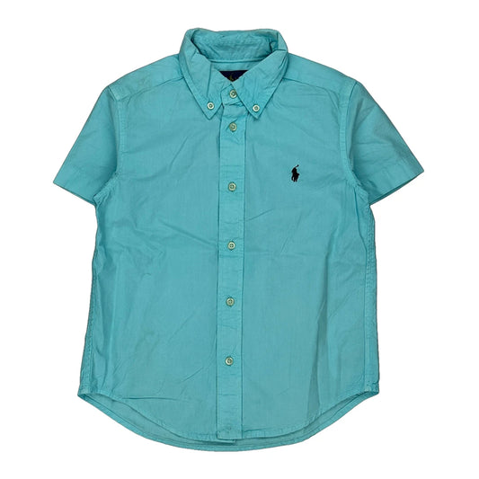 Age 5 Ralph Lauren Short Sleeve Shirt - Small Blue Cotton