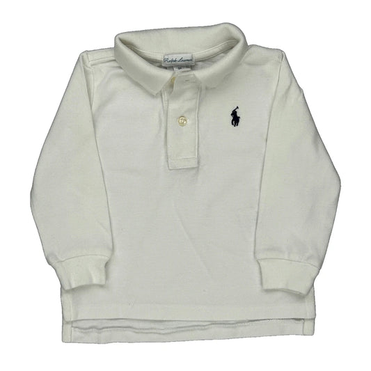 Age 9 Months Ralph Lauren Polo Shirt - 4XS White Cotton