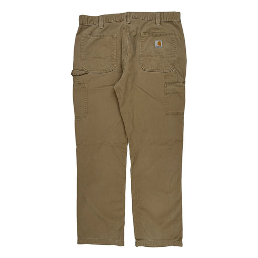 Carhartt Double Knee Carpenter Trousers - 38W 32L Khaki Cotton