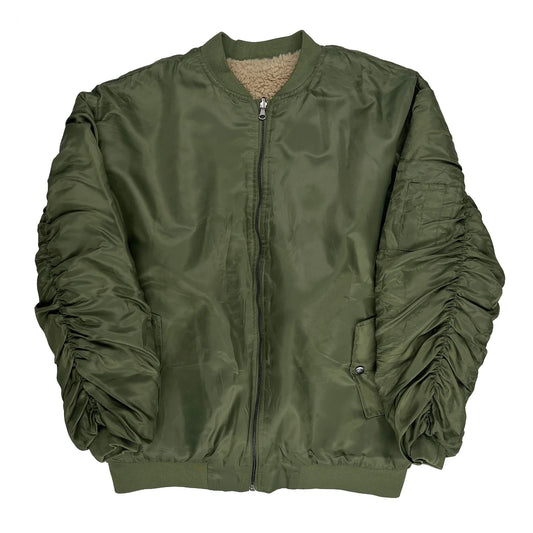 Vintage Unbranded Ma1 Bomber Jacket - Large Green Polyester