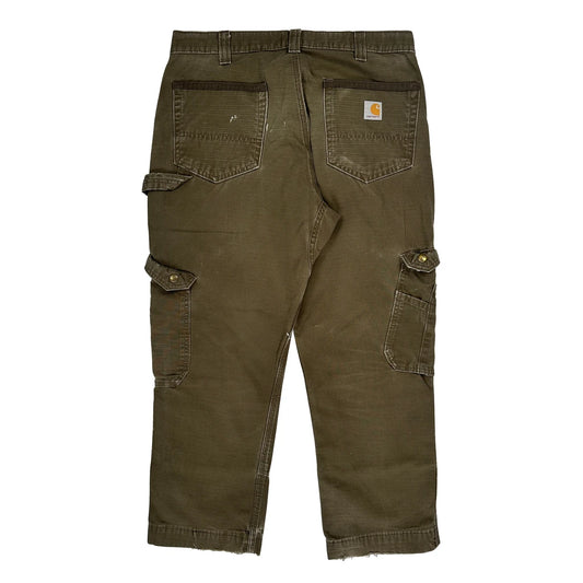 Relaxed Fit Carhartt Cargo Cargo Trousers - 34W 30L Brown Cotton