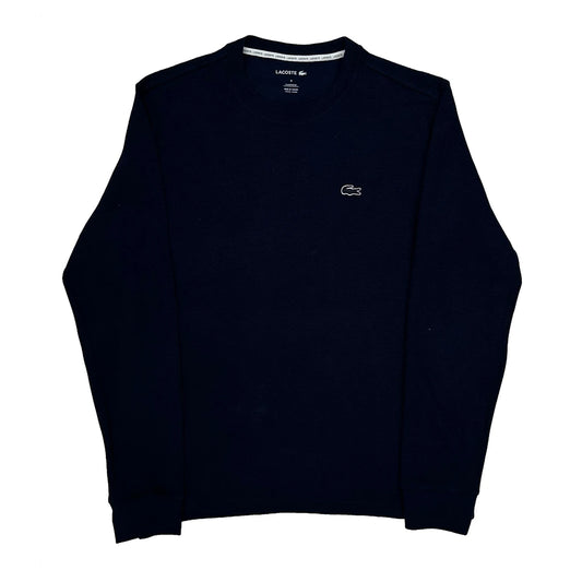 Vintage Lacoste Long Sleeve T-Shirt - Medium Navy Cotton