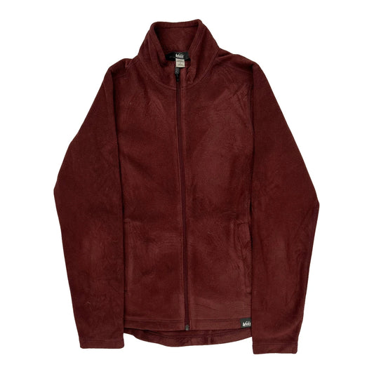 Rei Fleece Jacket - Small Burgundy Polyester