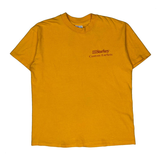 Custom Earsets Hanes Single Stitch T-Shirt - XL Yellow Cotton