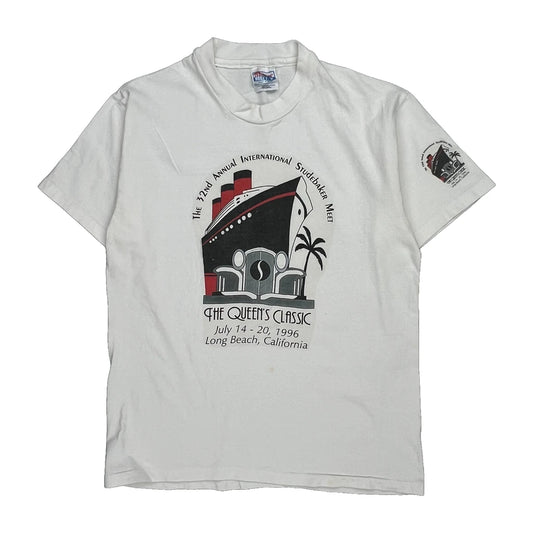 Hanes Single Stitch T-Shirt - Medium White Cotton