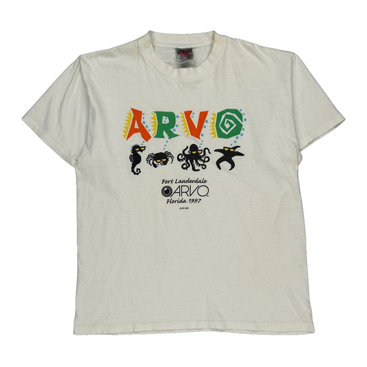 Fort Lauderdale Arvo Florida 1997 Oneita Graphic T-Shirt - Large White Cotton