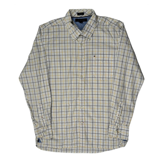 Vintage Tommy Hilfiger Checked Shirt - Large White Cotton