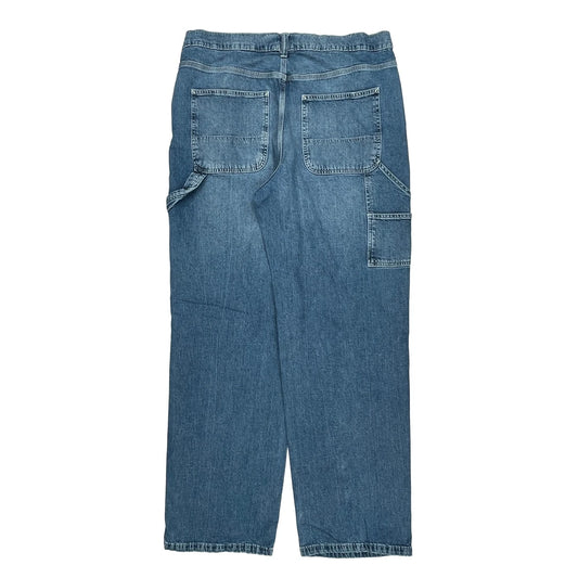 Unbranded Wide Leg Carpenter Jeans - 36W 30L Blue Denim