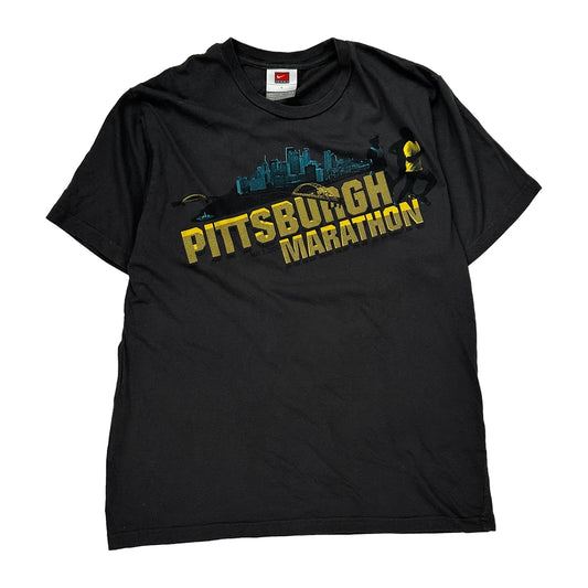 Pittsburgh Marathon Nike Graphic T-Shirt - Large Black Cotton