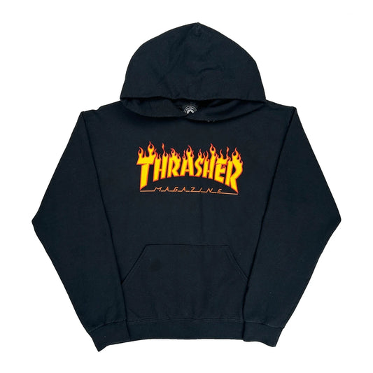 Skateboarding Thrasher Graphic Hoodie - Medium Black Cotton Blend