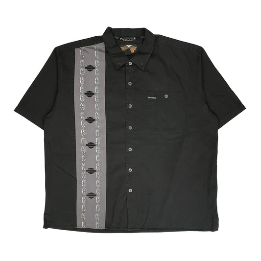 Harley Davidson Short Sleeve Shirt - 2XL Black Cotton