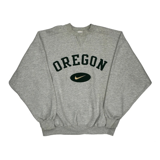 Oregon Nike College Sweatshirt - Large Grey Cotton