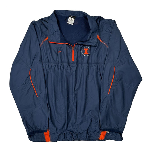 Illinois Nike Windbreaker - Large Blue Polyester