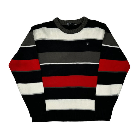 Southpole Striped Jumper - Medium Black Cotton