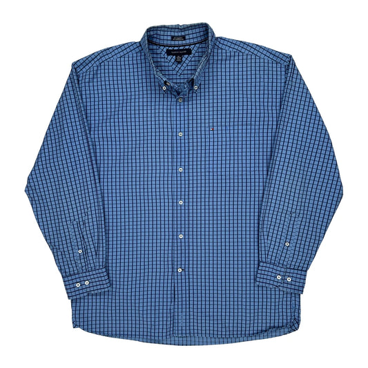 Tommy Hilfiger Checked Shirt - XL Blue Cotton