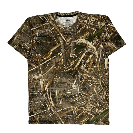 Russell Athletic Camo T-Shirt - XL Green Cotton