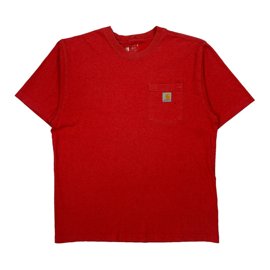 Carhartt T-Shirt - Large Red Cotton