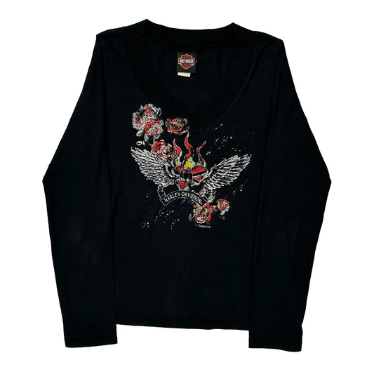 Harley Haven Virginia Beach Harley Davidson Long Sleeve T-Shirt - Small Black Cotton