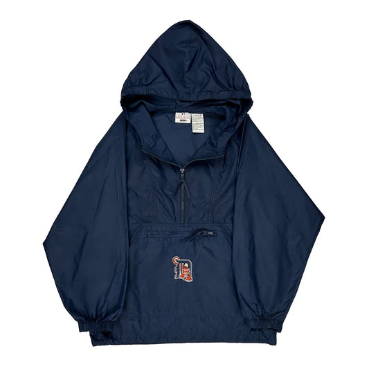 Vintage Detroit Tigers Puma Mlb Windbreaker - Large Navy Nylon