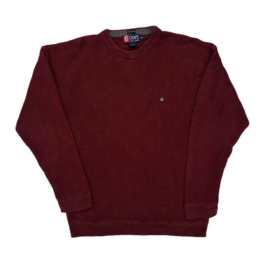 Chaps Ralph Lauren Jumper - Large Burgundy Cotton