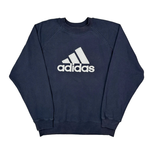 Adidas Sweatshirt - Large Navy Cotton