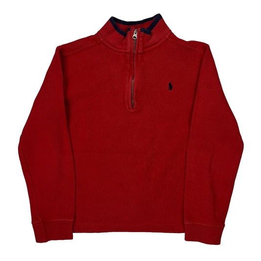 Age 7 Polo By Ralph Lauren 1/4 Zip - Small Red Cotton