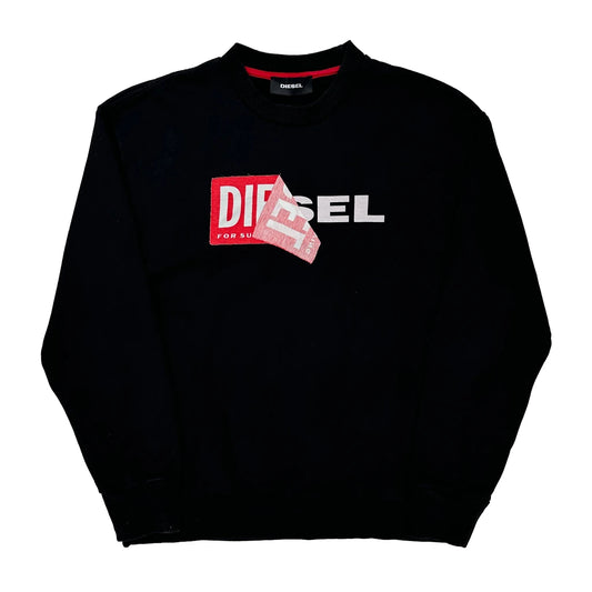 Diesel Spellout Sweatshirt - Large Black Cotton
