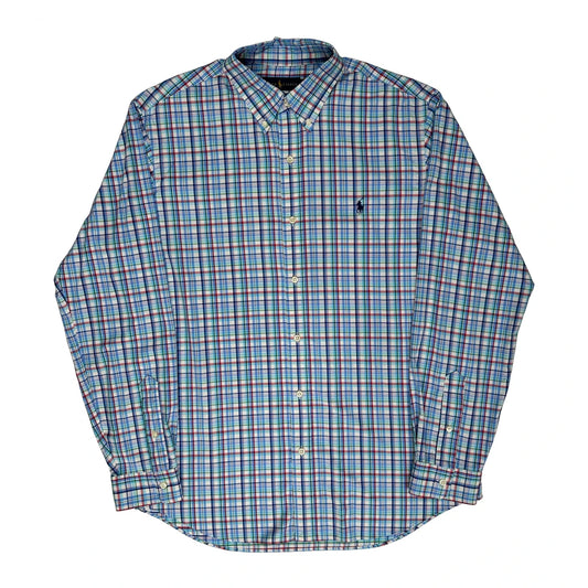 Classic Fit Performance Ralph Lauren Checked Shirt - Large Blue Cotton