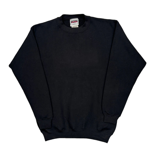 Blank Brittania Sweatshirt - Medium Black Cotton